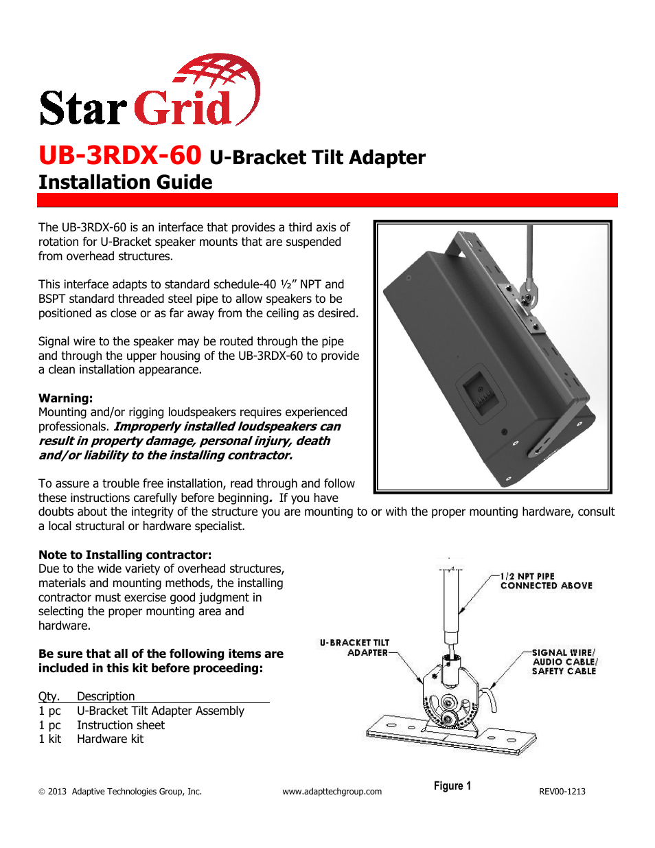 Adaptive Technologies UB-3RDX-60 User Manual | 2 pages