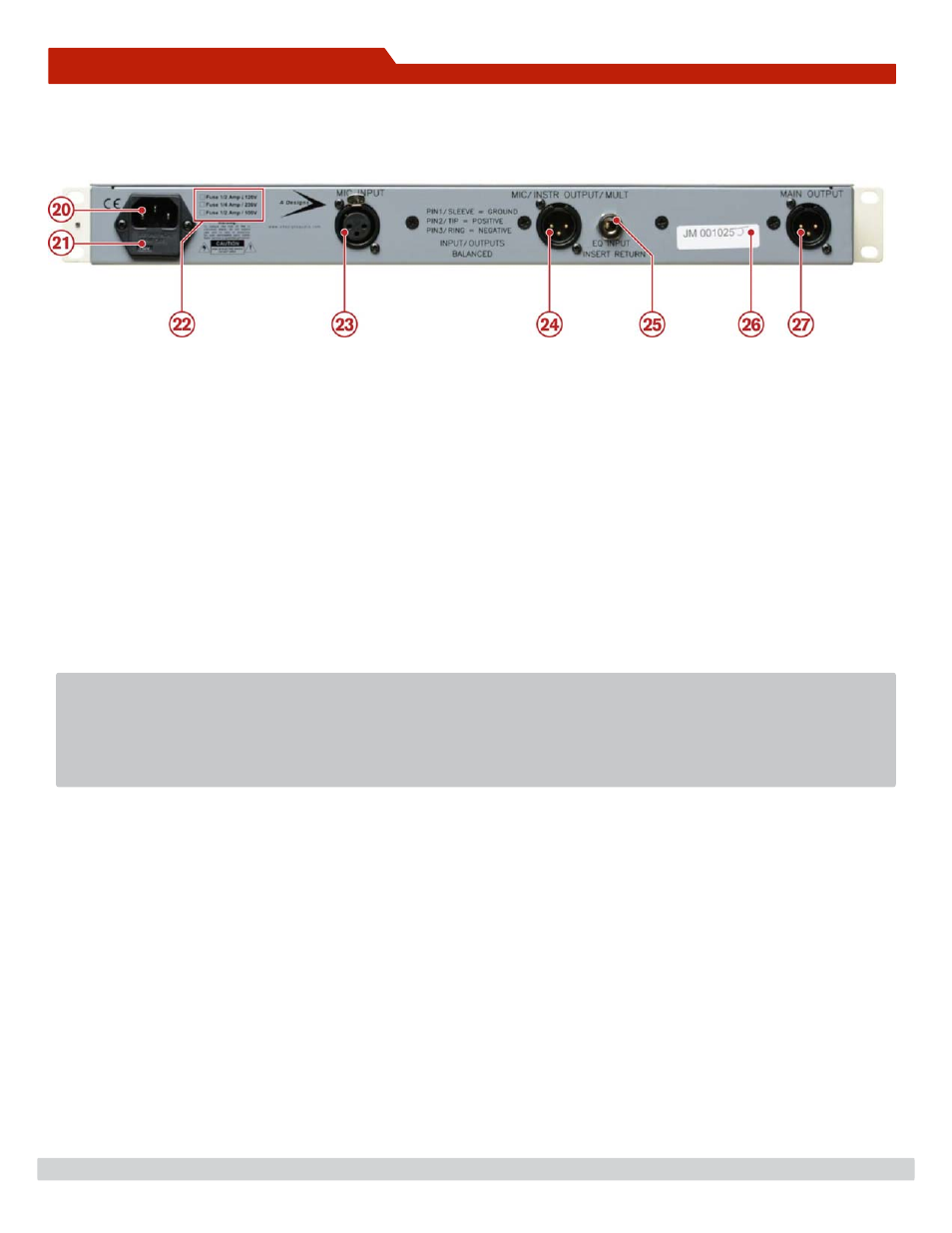 Functions (continued), Rear panel | A-Designs JM 3001 VENTURA User Manual | Page 7 / 10