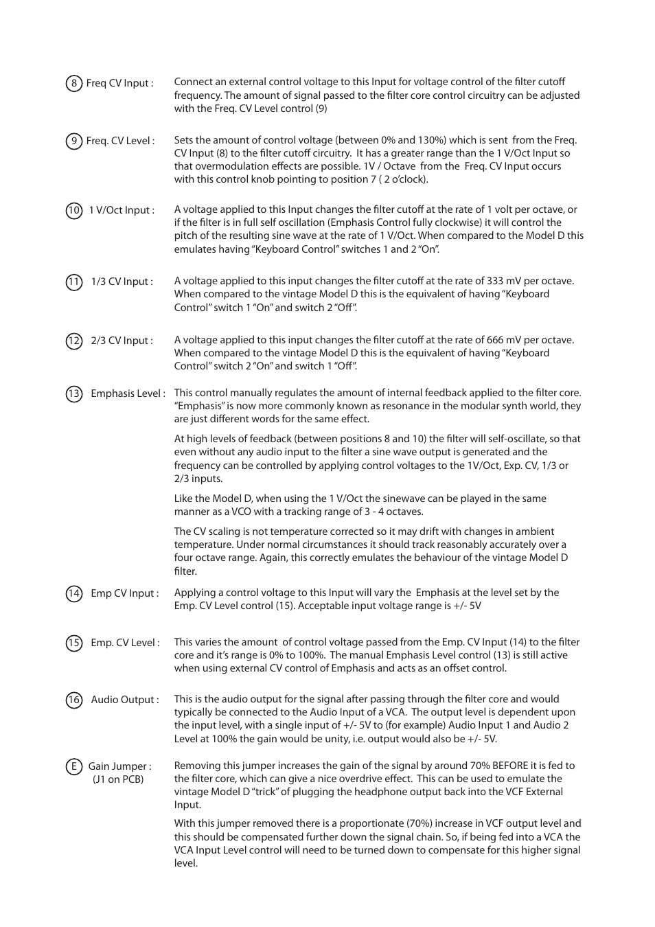 AJH Synth MiniMod VCF User Manual | Page 3 / 4