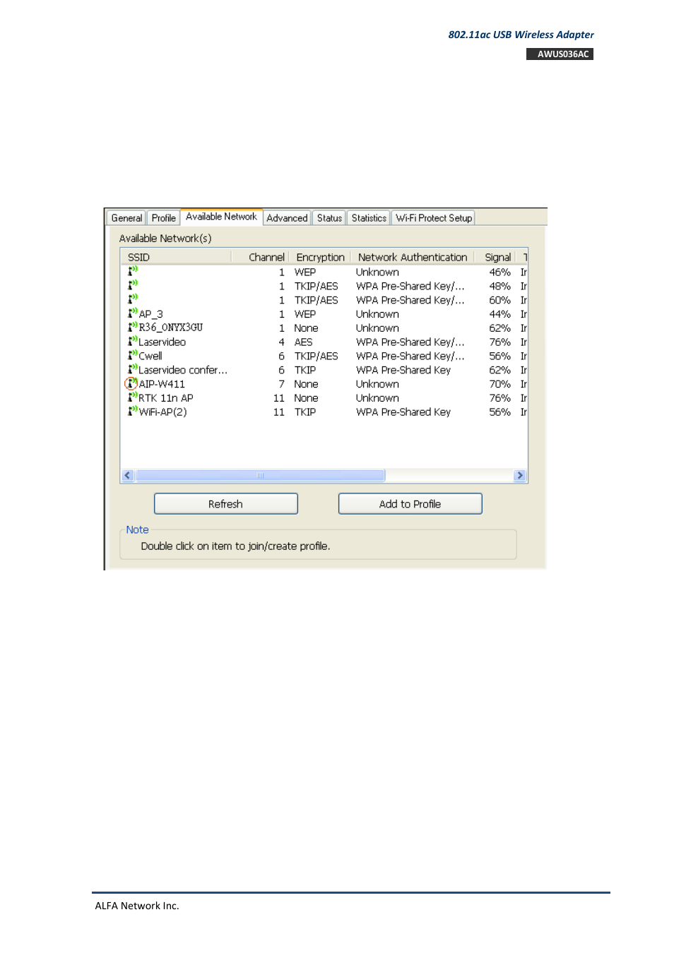 4 available network setting | ALFA NETWORK AWUS036NHV User Manual | Page 12 / 19