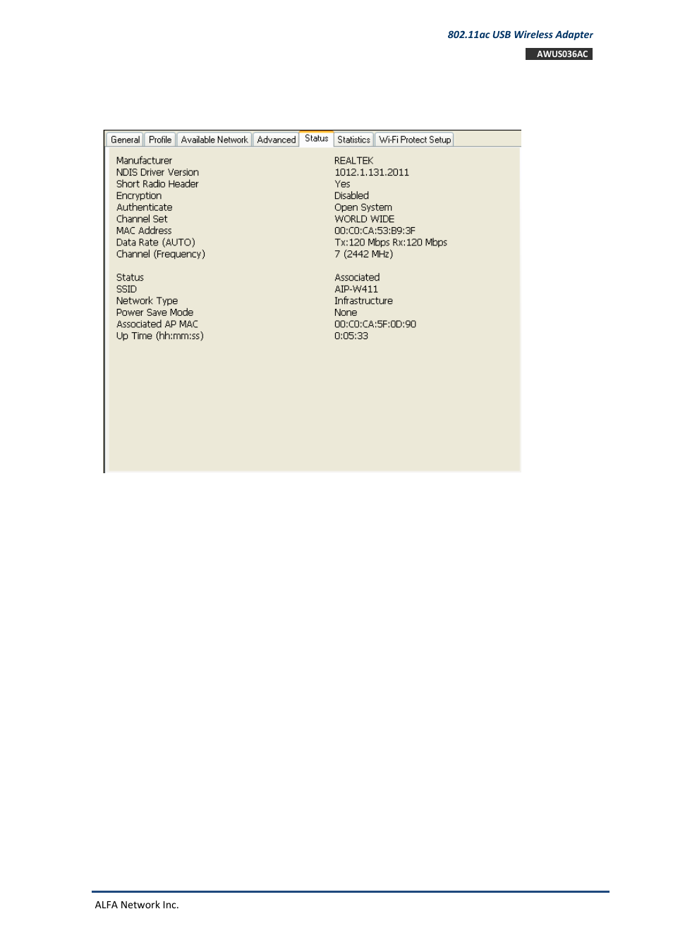5 status | ALFA NETWORK AWUS036NHV User Manual | Page 14 / 19