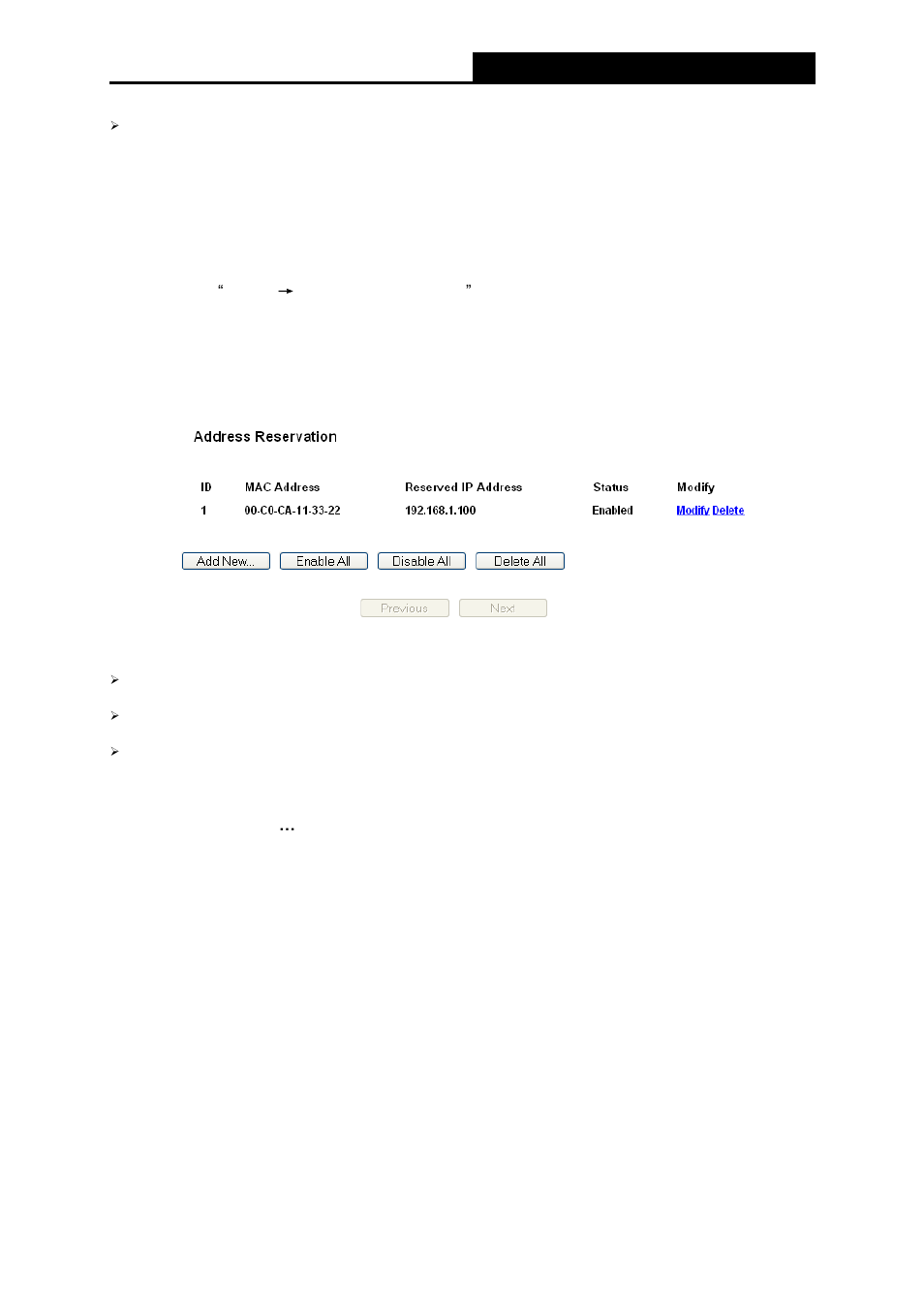 Address reservation | ALFA NETWORK AIP-W411 User Manual | Page 51 / 105