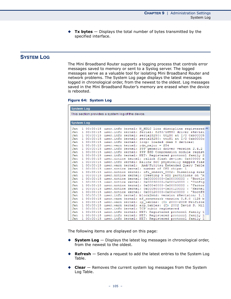 System log, Figure 64: system log | ALFA NETWORK AIP-W502 User Manual | Page 100 / 115