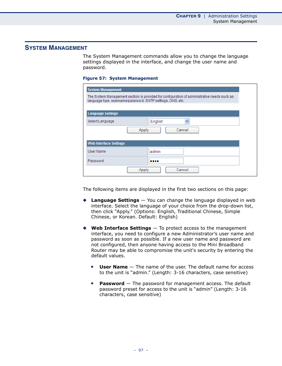 System management, Figure 57: system management | ALFA NETWORK AIP-W502 User Manual | Page 92 / 115