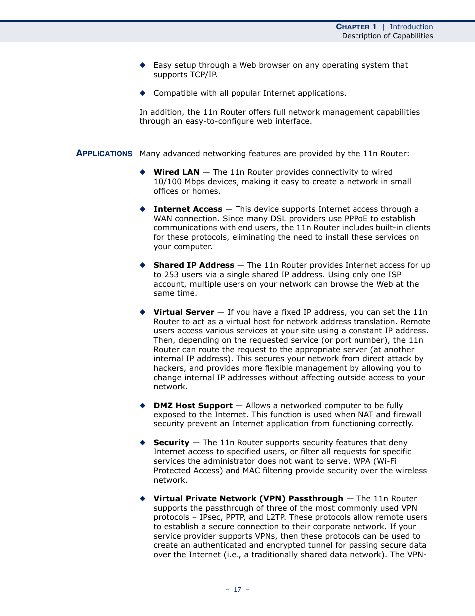 Applications, Applications 17 | ALFA NETWORK AIP-W505 User Manual | Page 17 / 135