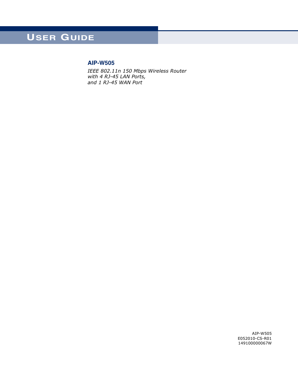 Uide | ALFA NETWORK AIP-W505 User Manual | Page 2 / 135
