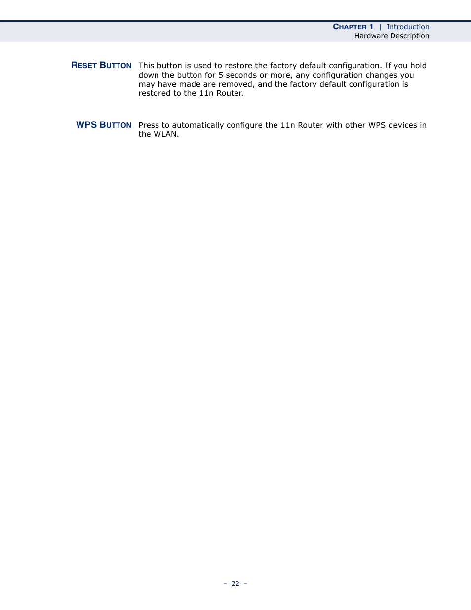 Reset button, Wps button | ALFA NETWORK AIP-W505 User Manual | Page 22 / 135