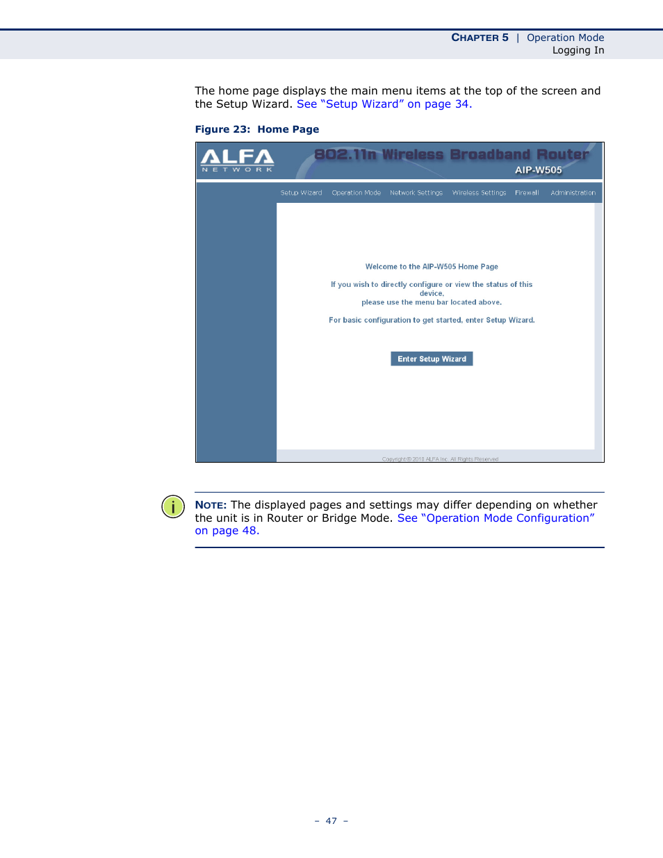 ALFA NETWORK AIP-W505 User Manual | Page 47 / 135