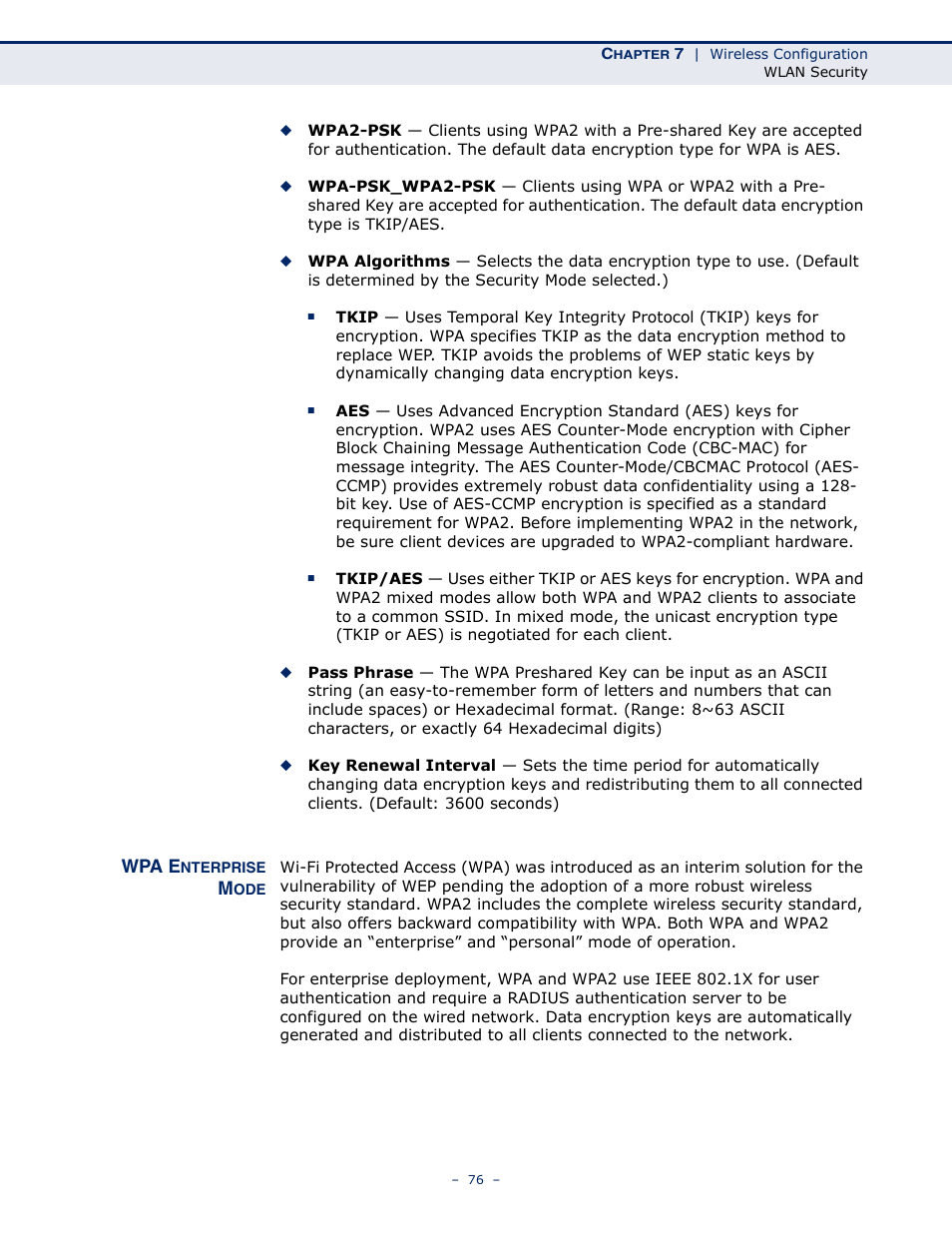 Wpa enterprise mode, Wpa enterprise mode” on | ALFA NETWORK AIP-W505 User Manual | Page 76 / 135