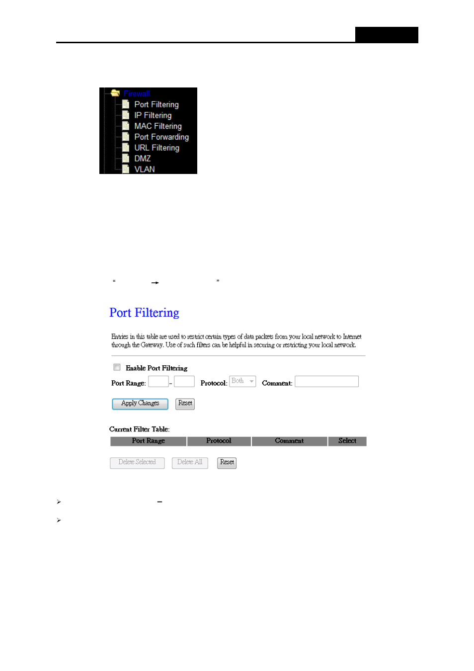 Firewall, Port filtering, 7 firewall | ALFA NETWORK AIP-W525H User Manual | Page 49 / 69