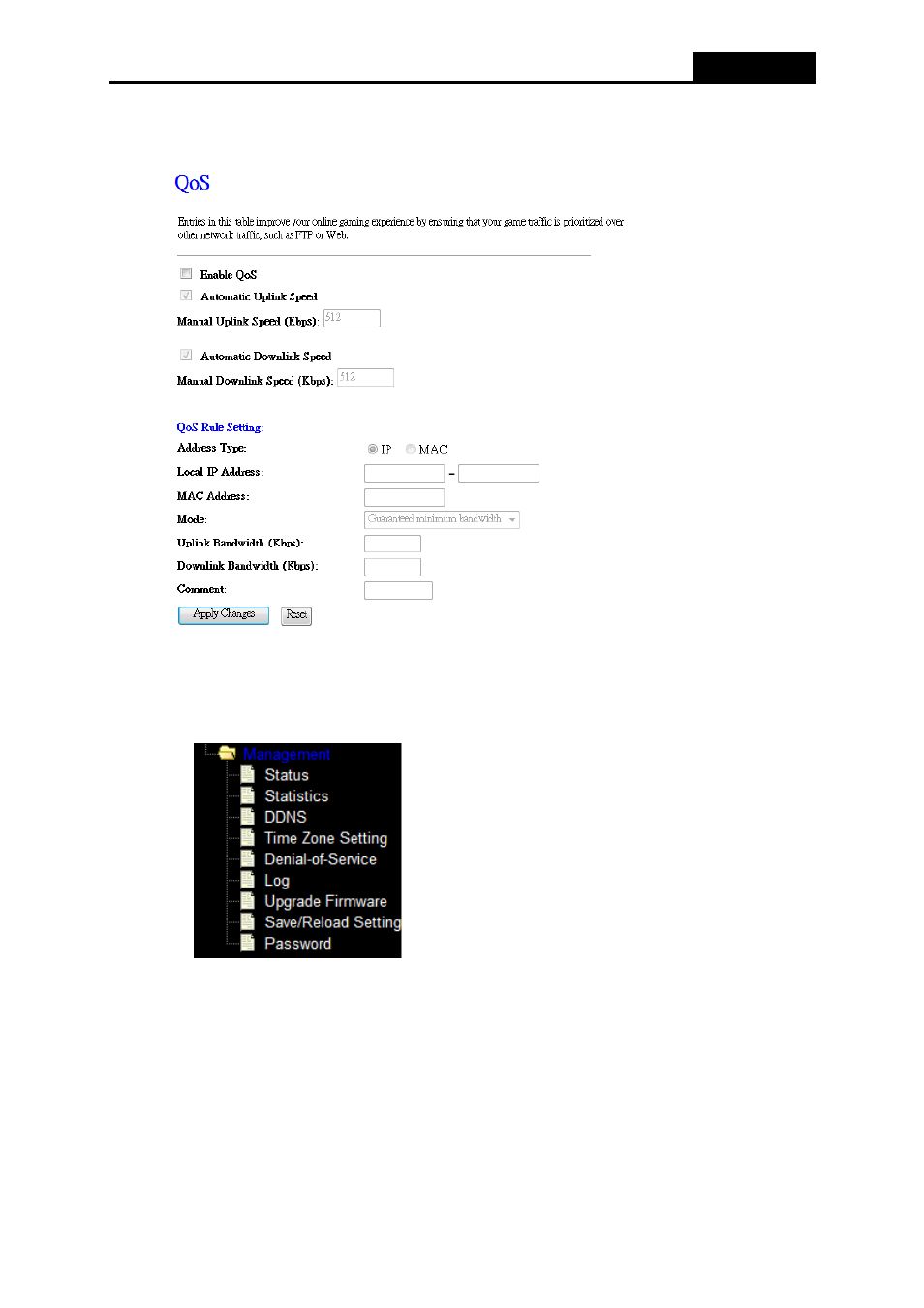 Management, 8 qos, 9 management | ALFA NETWORK AIP-W525H User Manual | Page 54 / 69