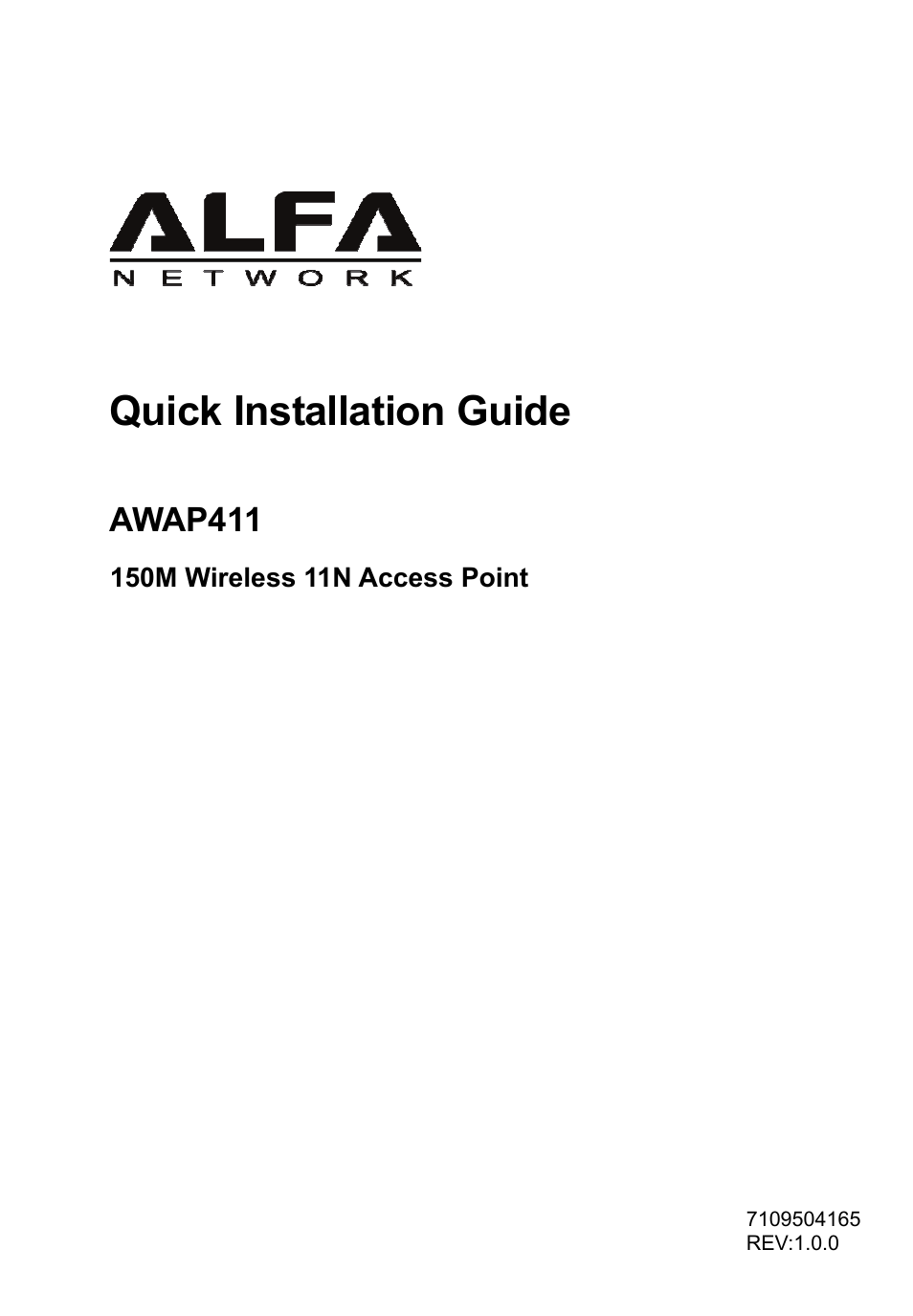 ALFA NETWORK AWAP411 User Manual | 4 pages