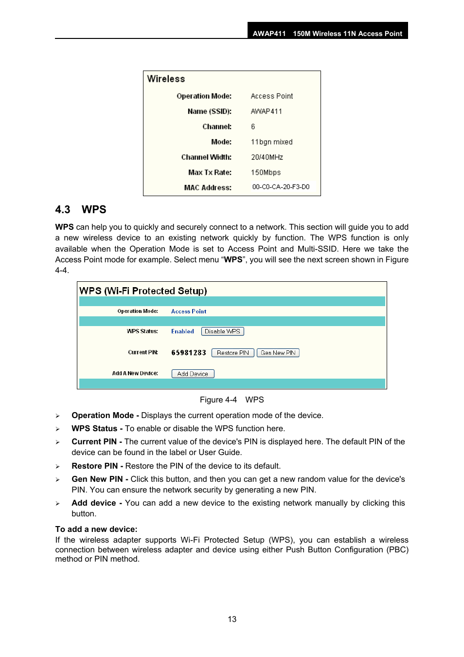 3 wps | ALFA NETWORK AWAP411 User Manual | Page 19 / 61