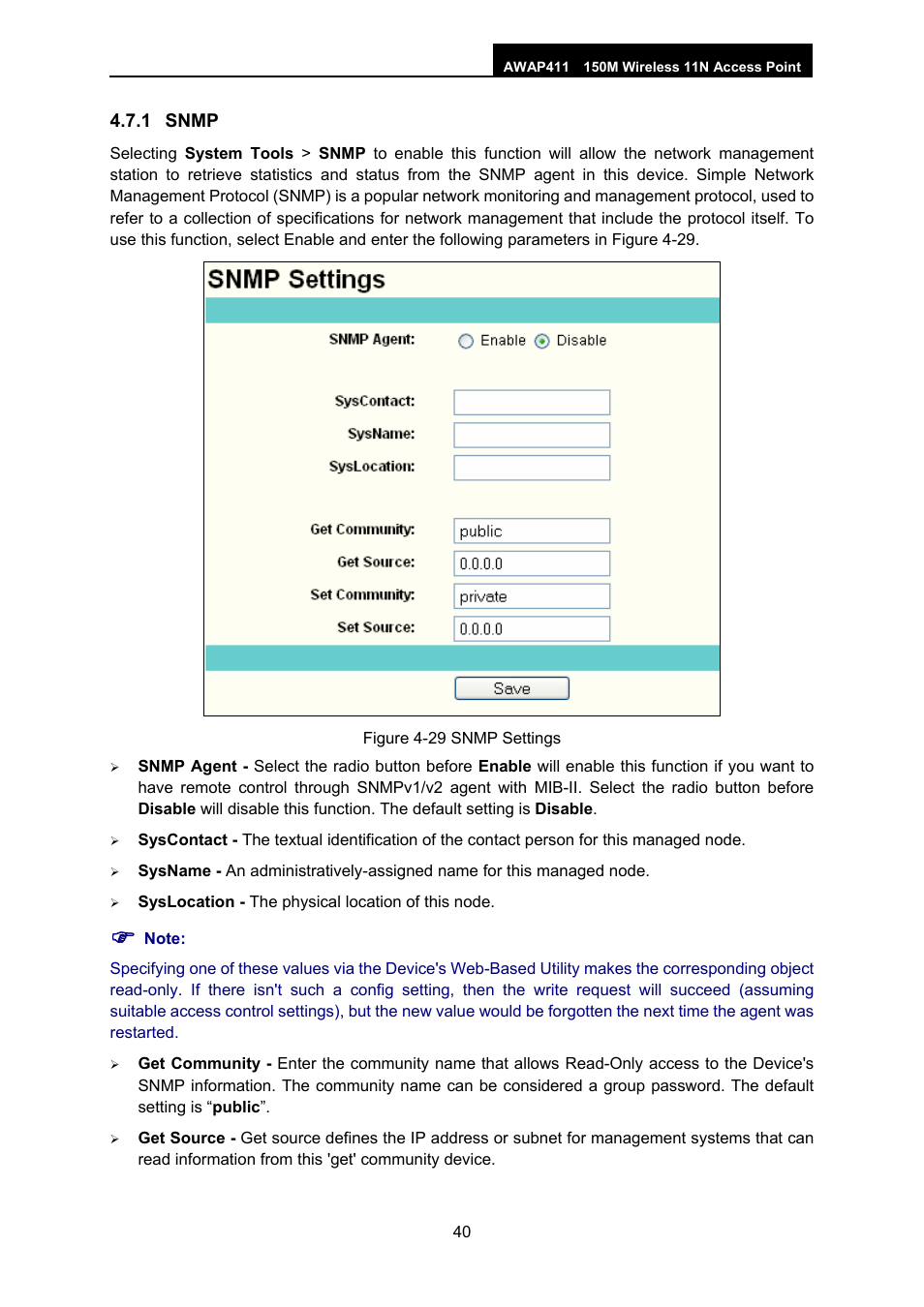 1 snmp, Snmp | ALFA NETWORK AWAP411 User Manual | Page 46 / 61