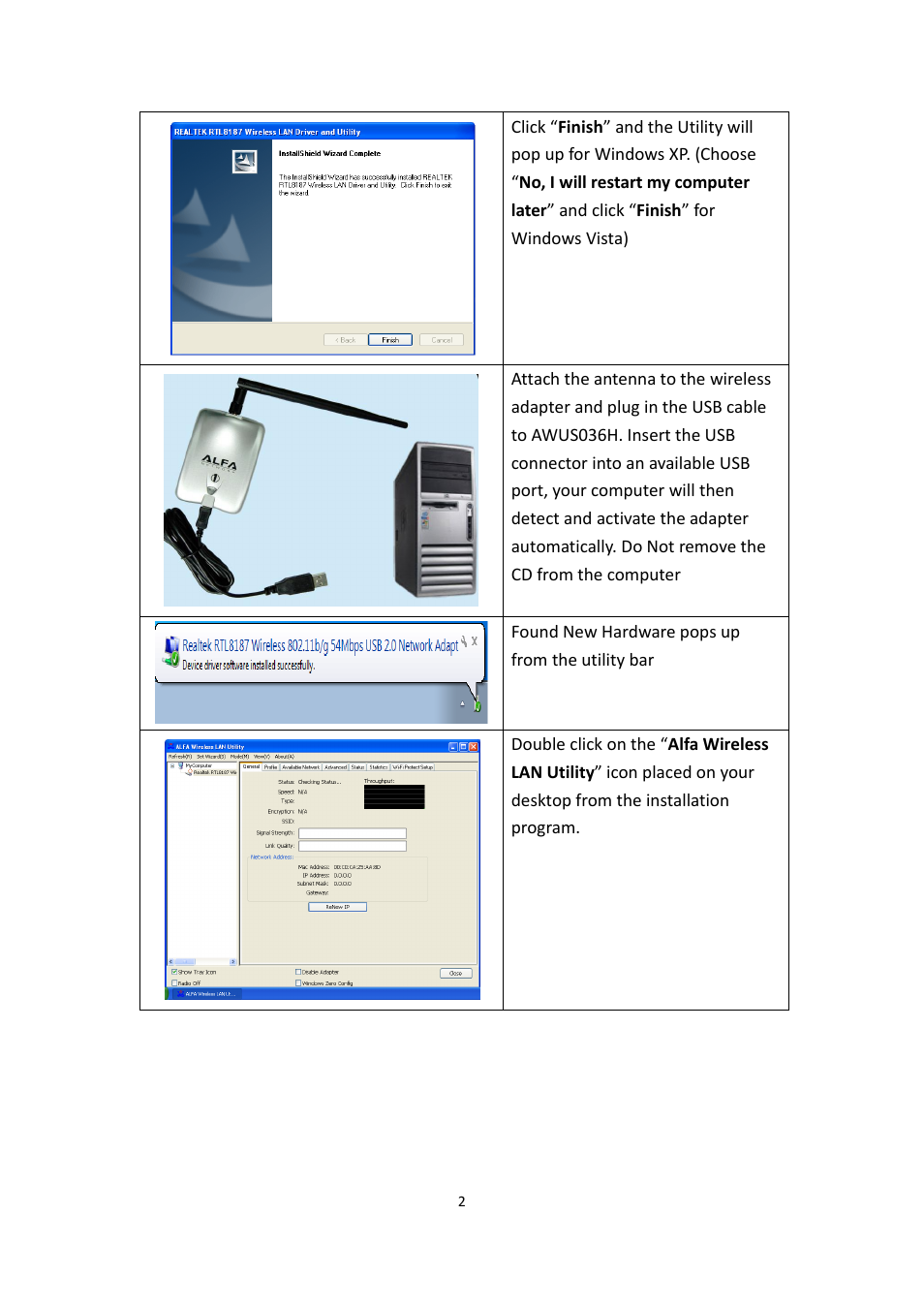 ALFA NETWORK AWUS036H User Manual | Page 2 / 3