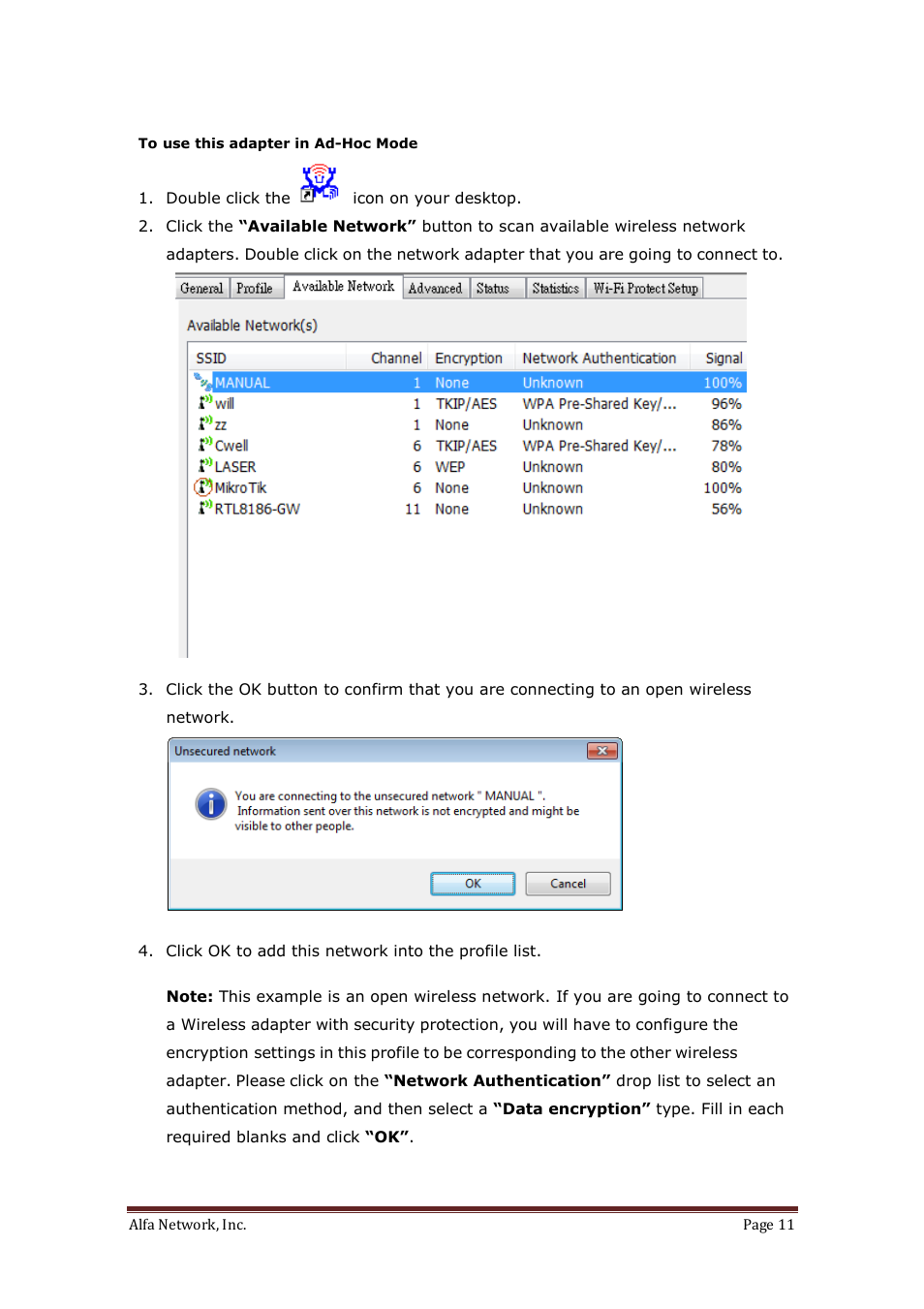 ALFA NETWORK AWUS036H User Manual | Page 11 / 30