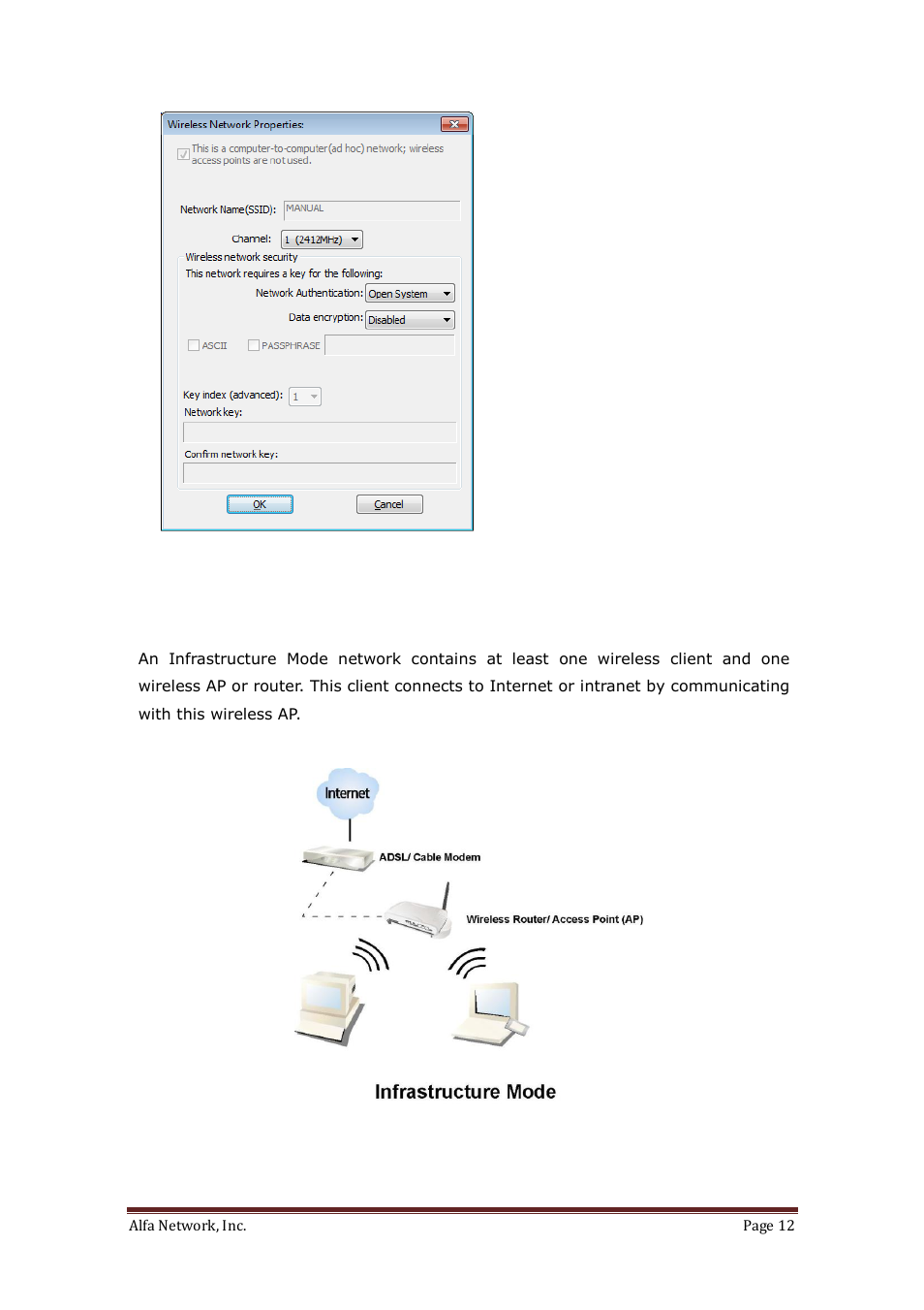 Infrastructure mode | ALFA NETWORK AWUS036H User Manual | Page 12 / 30