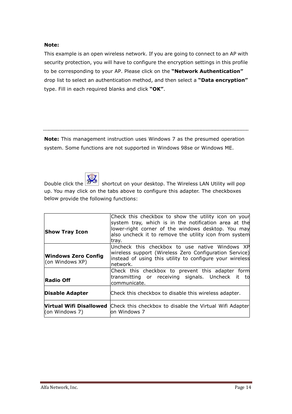 Introduction to the wireless lan utility, Starting the wireless lan utility | ALFA NETWORK AWUS036H User Manual | Page 14 / 30