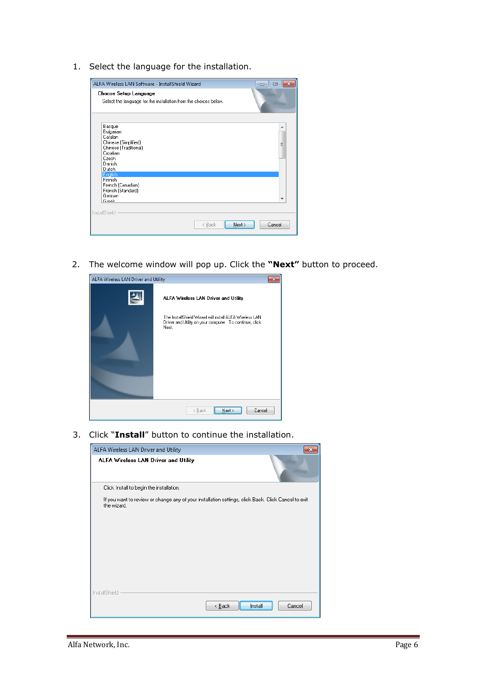 ALFA NETWORK AWUS036H User Manual | Page 6 / 30