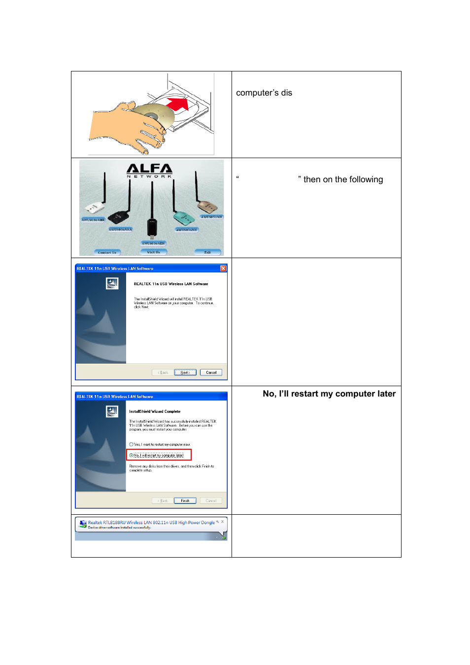 ALFA NETWORK AWUS036NHR User Manual | 3 pages