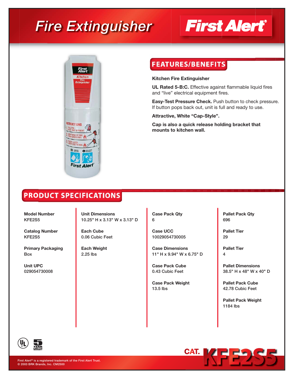 BRK electronic KFE2S5 User Manual | 1 page