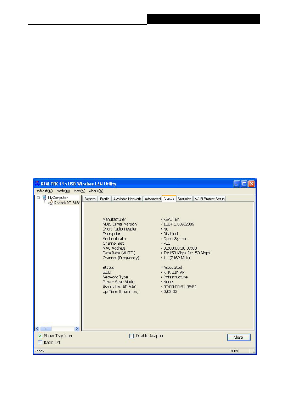 6 status, Wireless 11n usb adapter | ALFA NETWORK AWUS048NH User Manual | Page 24 / 62