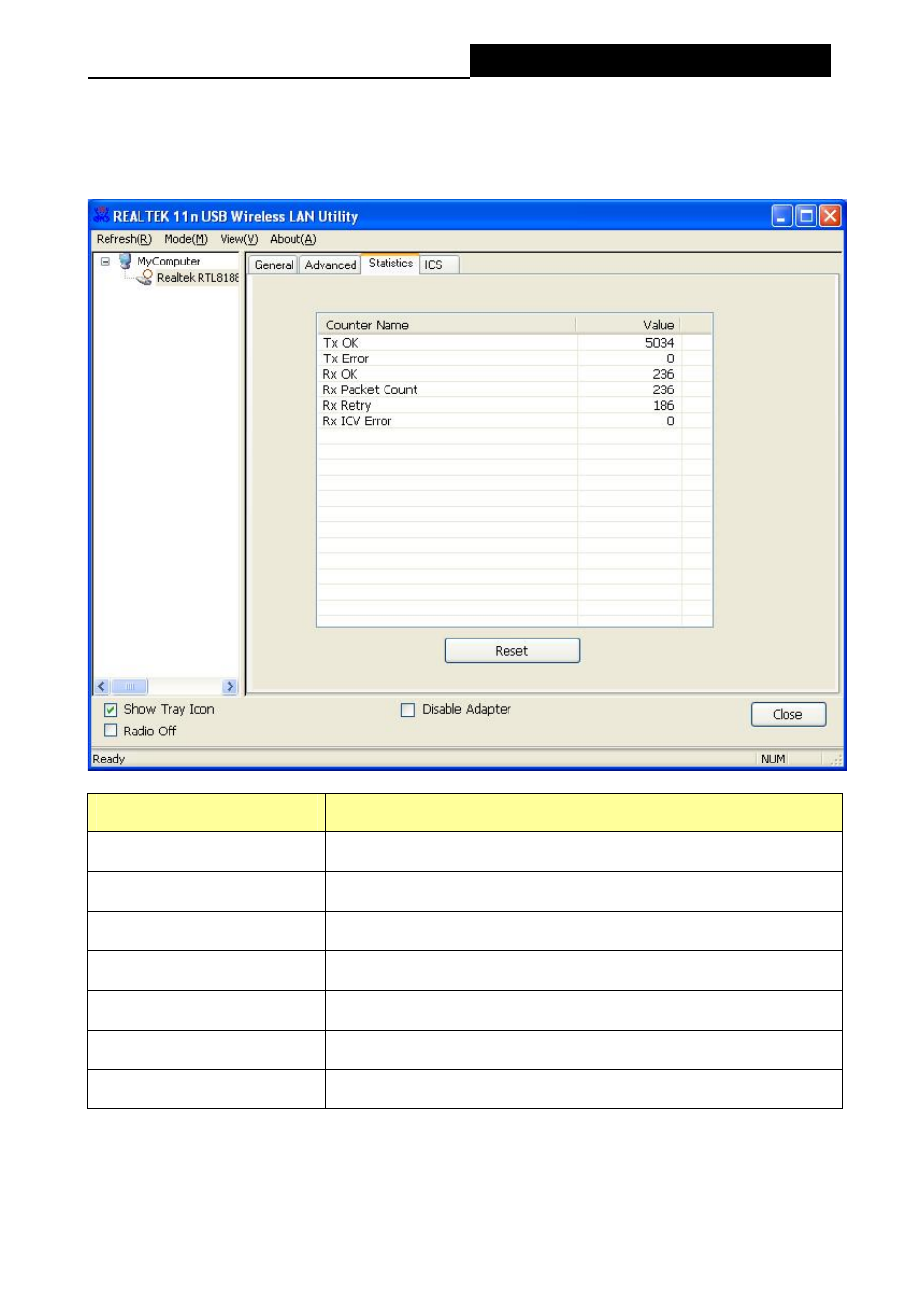 4 statistics, Wireless 11n usb adapter | ALFA NETWORK AWUS048NH User Manual | Page 35 / 62