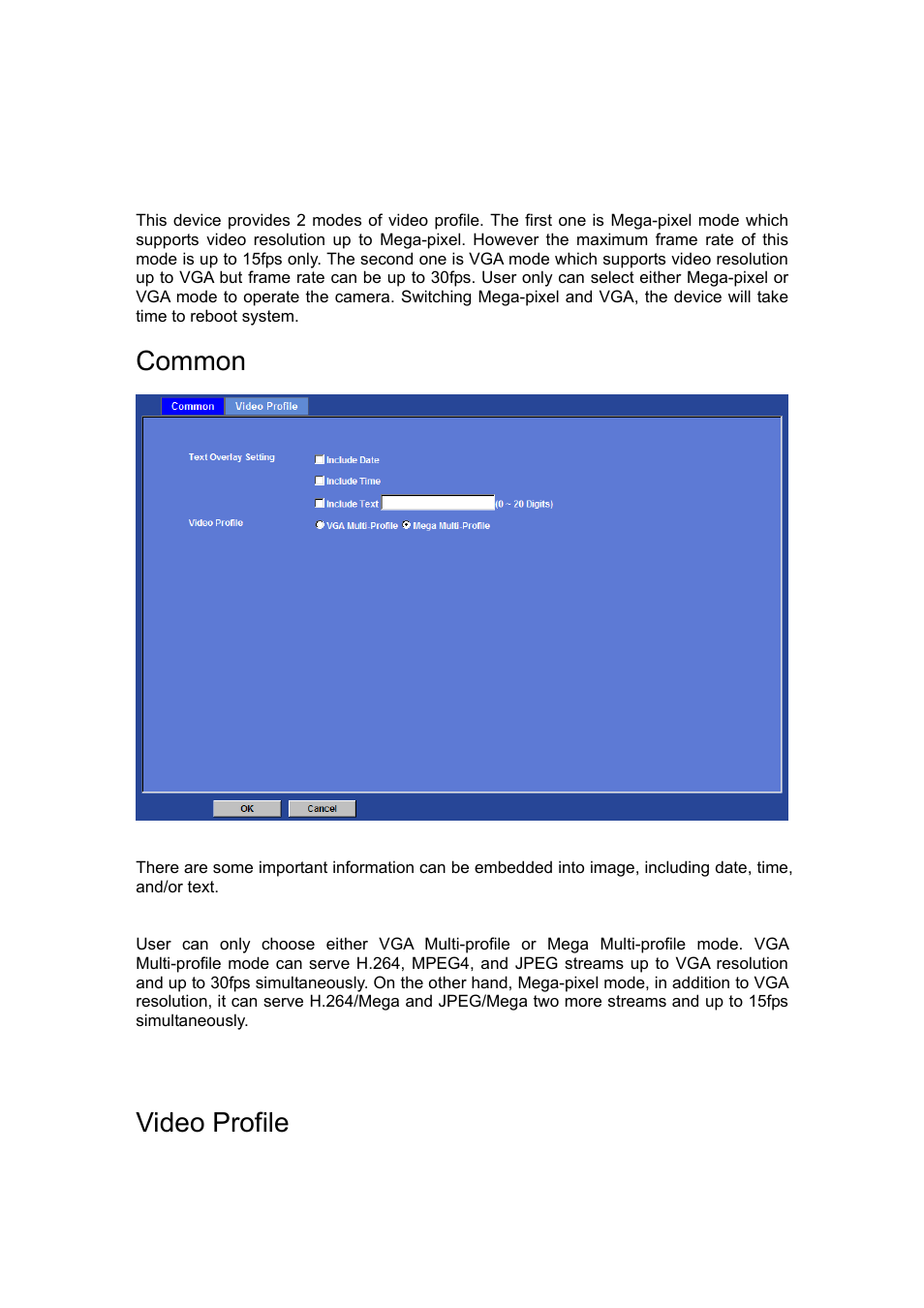 Video, Common, Video profile | ALFA NETWORK AIPC933D User Manual | Page 49 / 91