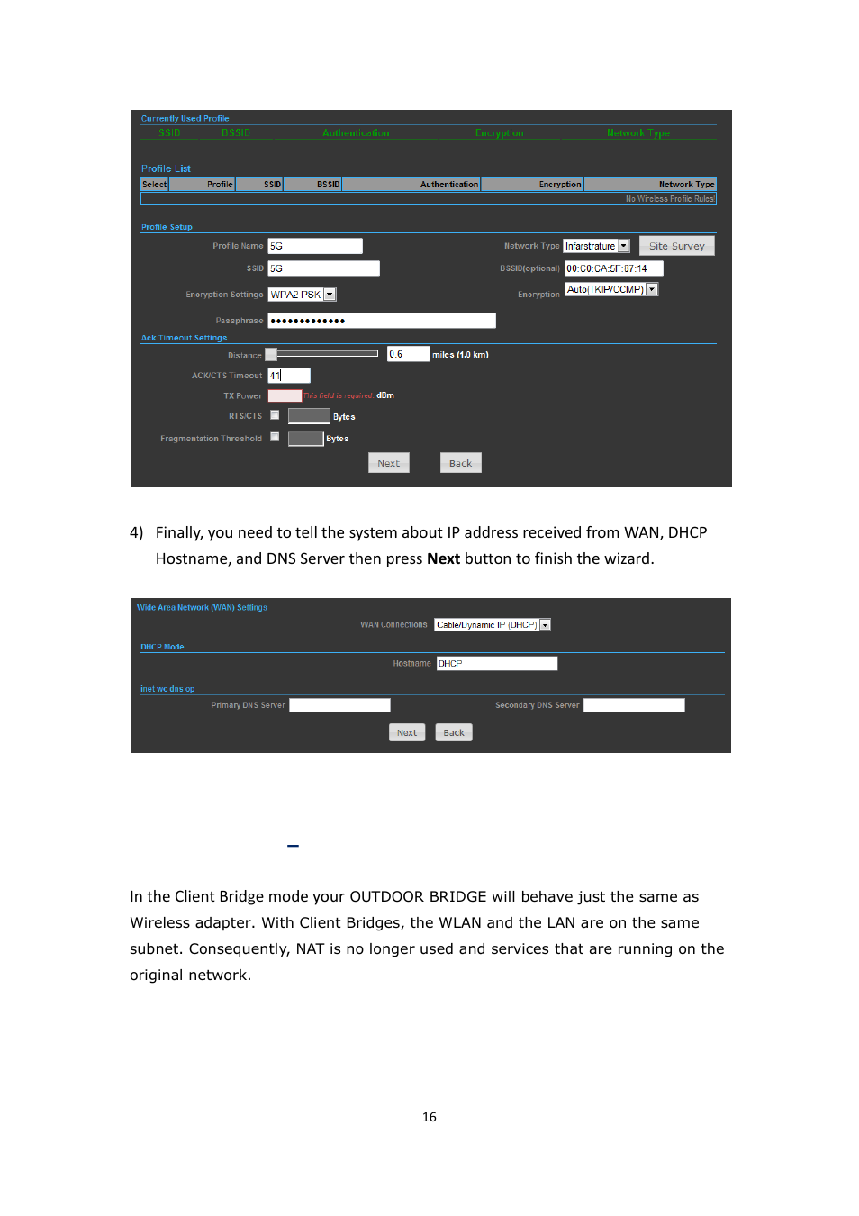 Peration, Lient, Ridge | ALFA NETWORK Bridge5-24 User Manual | Page 16 / 45