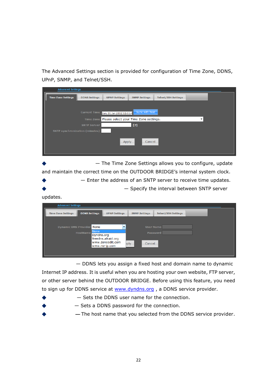 Dvanced, Ettings | ALFA NETWORK Bridge5-24 User Manual | Page 22 / 45