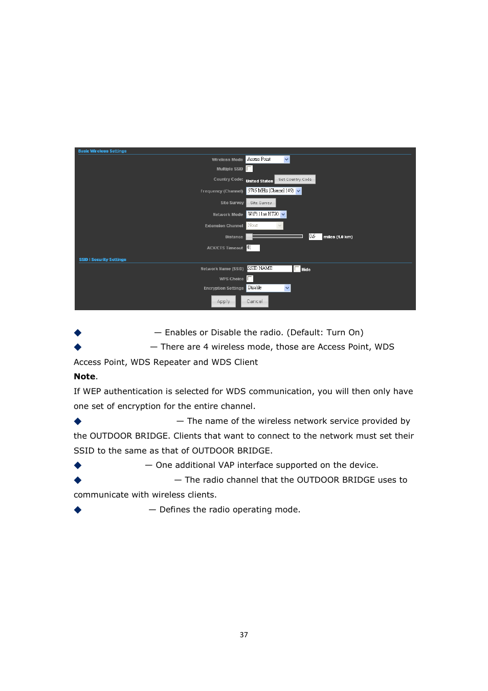 Ireless, Ettings, Asic | ALFA NETWORK Bridge5-24 User Manual | Page 37 / 45