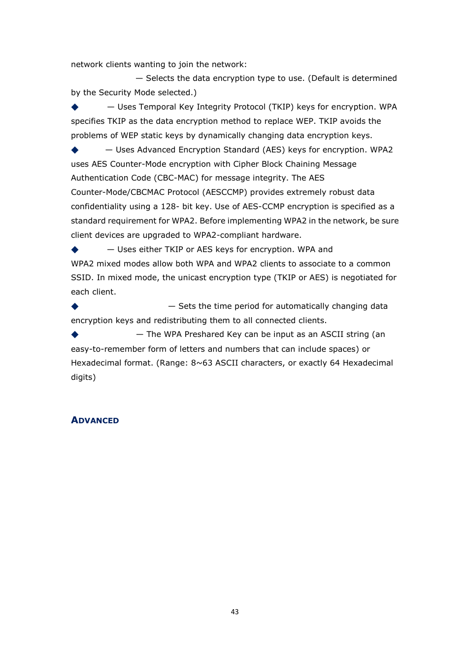 Dvanced | ALFA NETWORK Bridge5-24 User Manual | Page 43 / 45