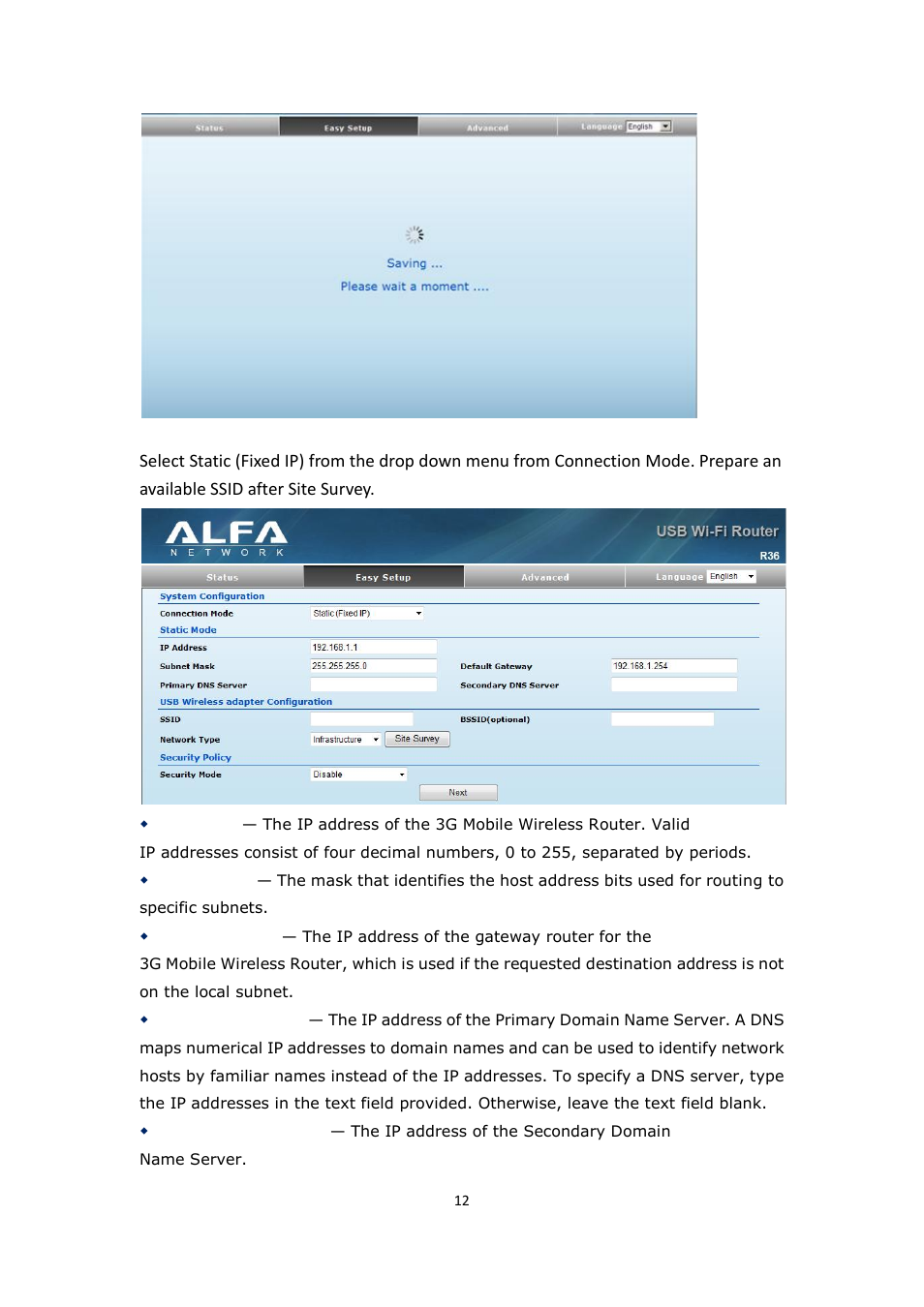 ALFA NETWORK R36 User Manual | Page 12 / 57