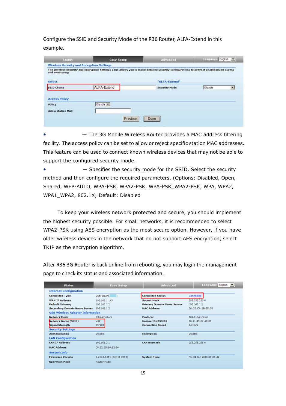 ALFA NETWORK R36 User Manual | Page 15 / 57