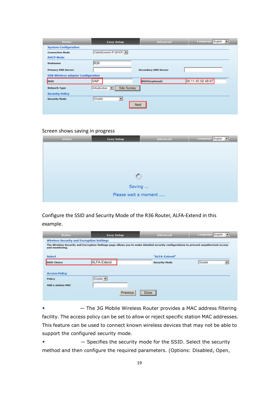 ALFA NETWORK R36 User Manual | Page 19 / 57