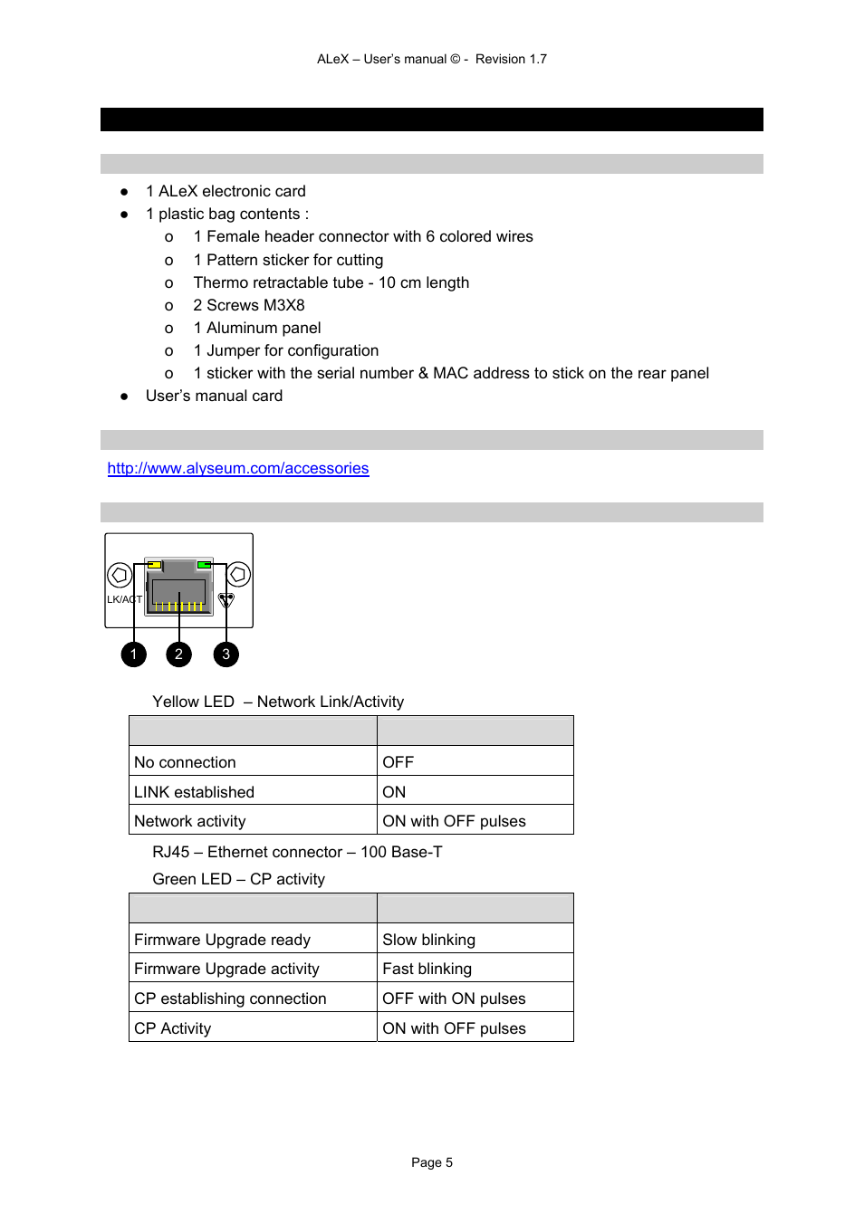 4 hardware | Alyseum ALeX User Manual | Page 5 / 16