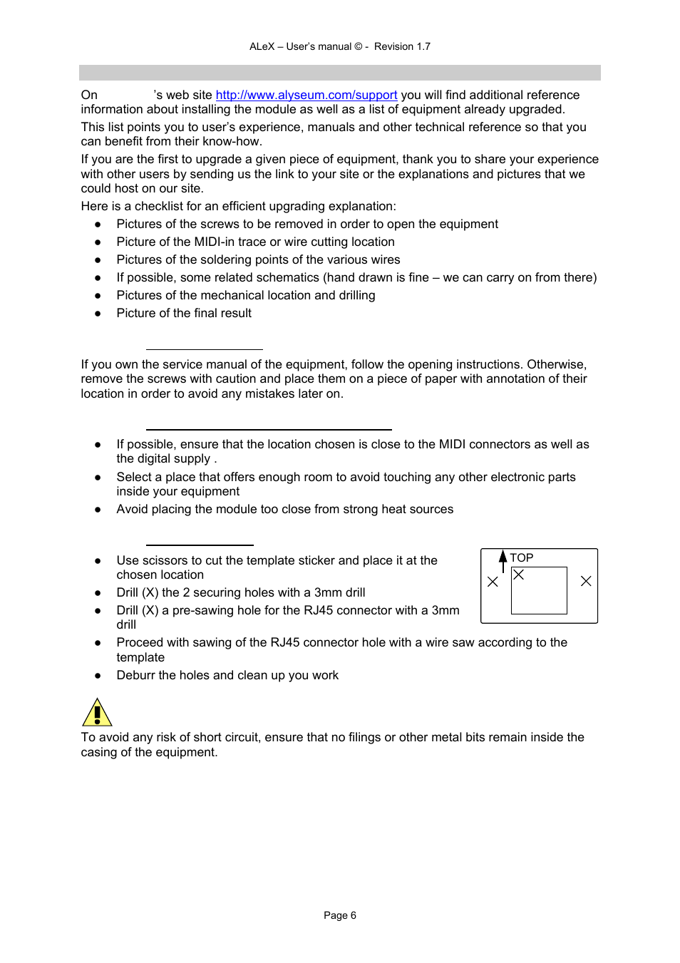 Alyseum ALeX User Manual | Page 6 / 16