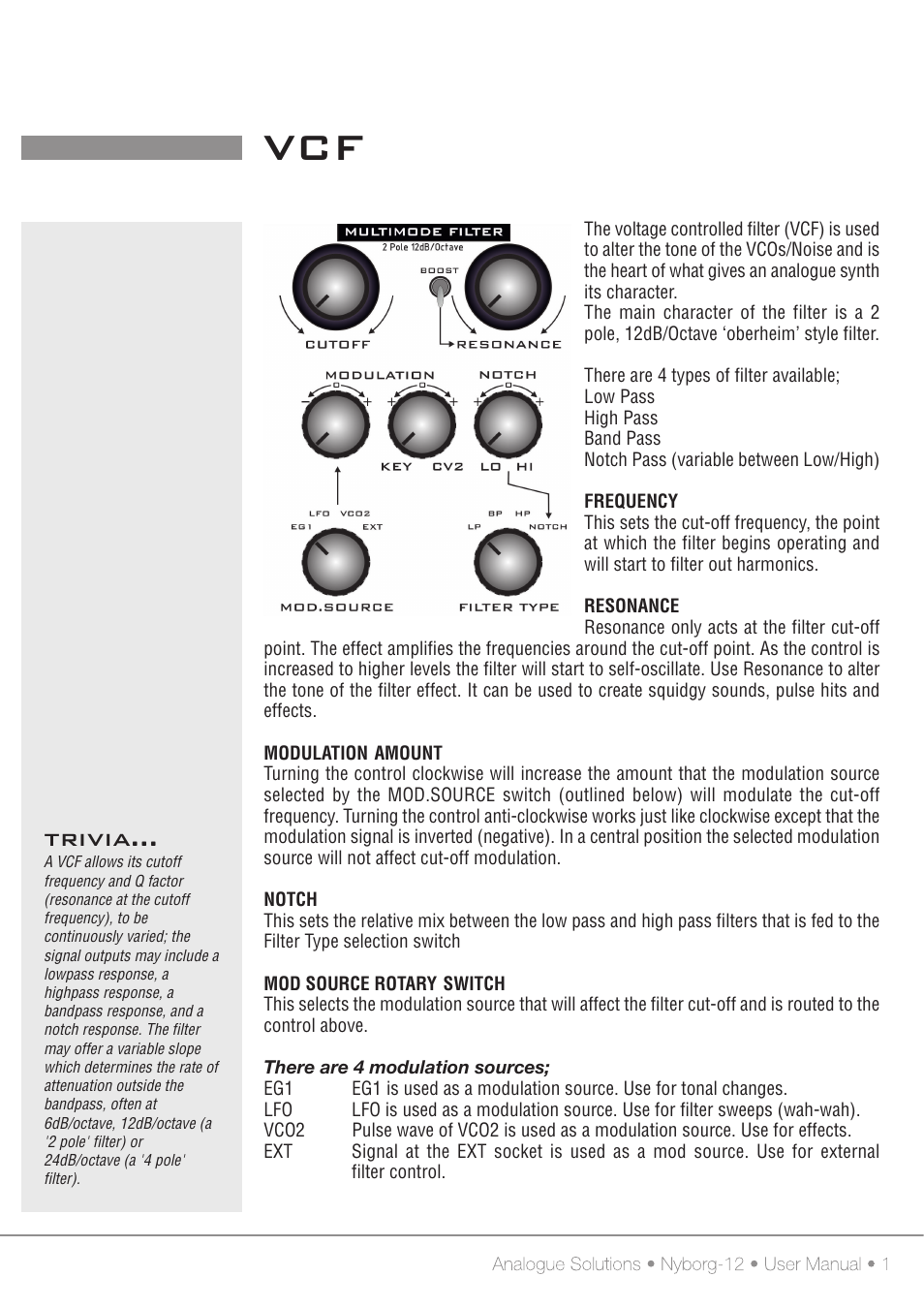Trivia | Analogue Solutions Nyborg User Manual | Page 14 / 30