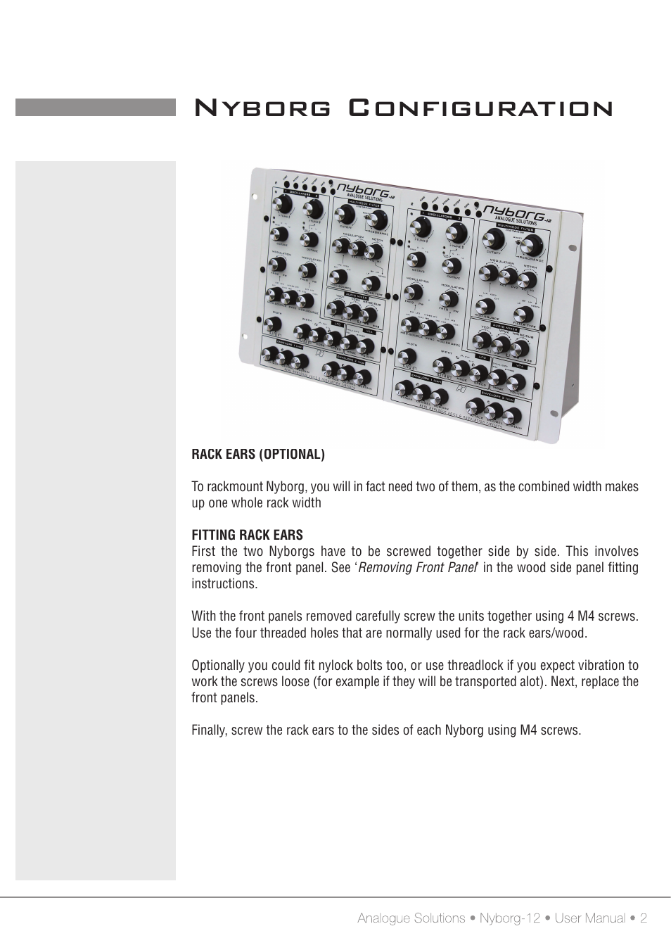 Nyborg configuration | Analogue Solutions Nyborg User Manual | Page 22 / 30