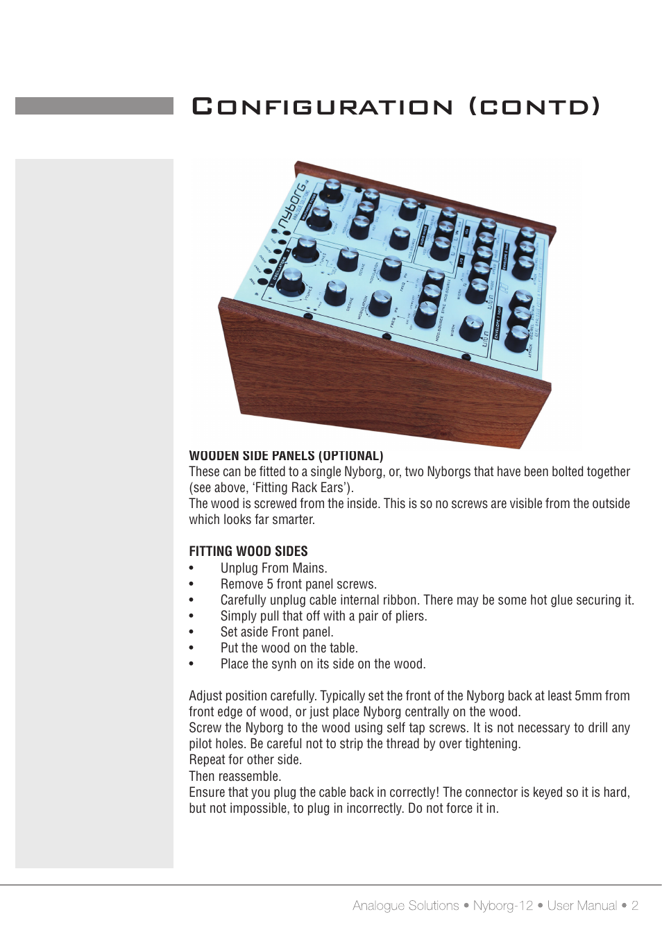 Configuration (contd) | Analogue Solutions Nyborg User Manual | Page 23 / 30