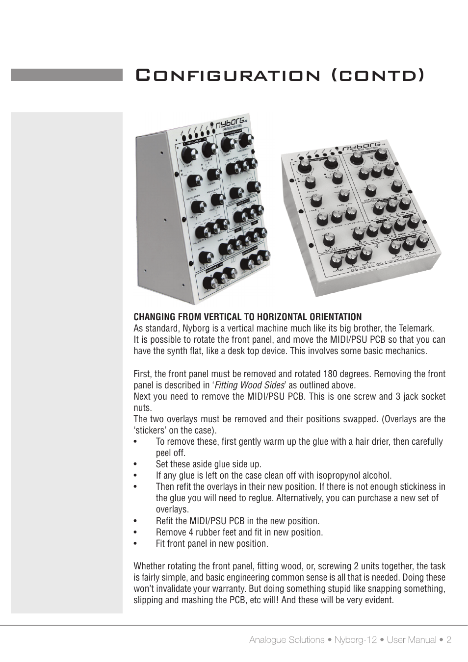 Configuration (contd) | Analogue Solutions Nyborg User Manual | Page 24 / 30
