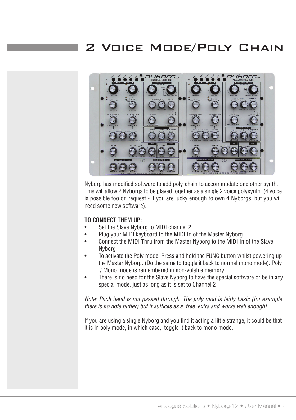 2 voice mode/poly chain | Analogue Solutions Nyborg User Manual | Page 25 / 30