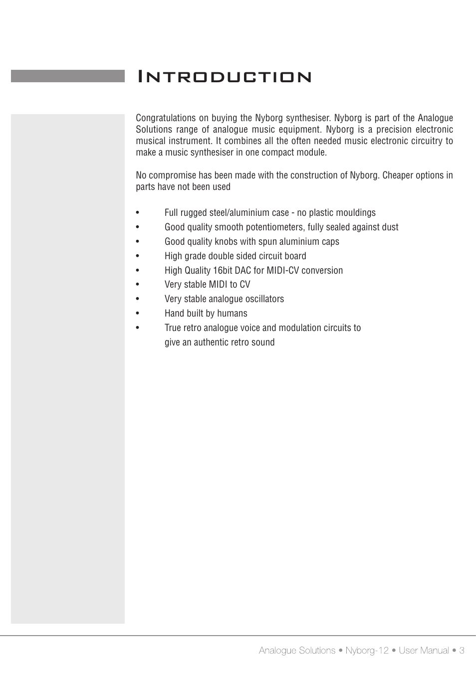 Introduction | Analogue Solutions Nyborg User Manual | Page 4 / 30