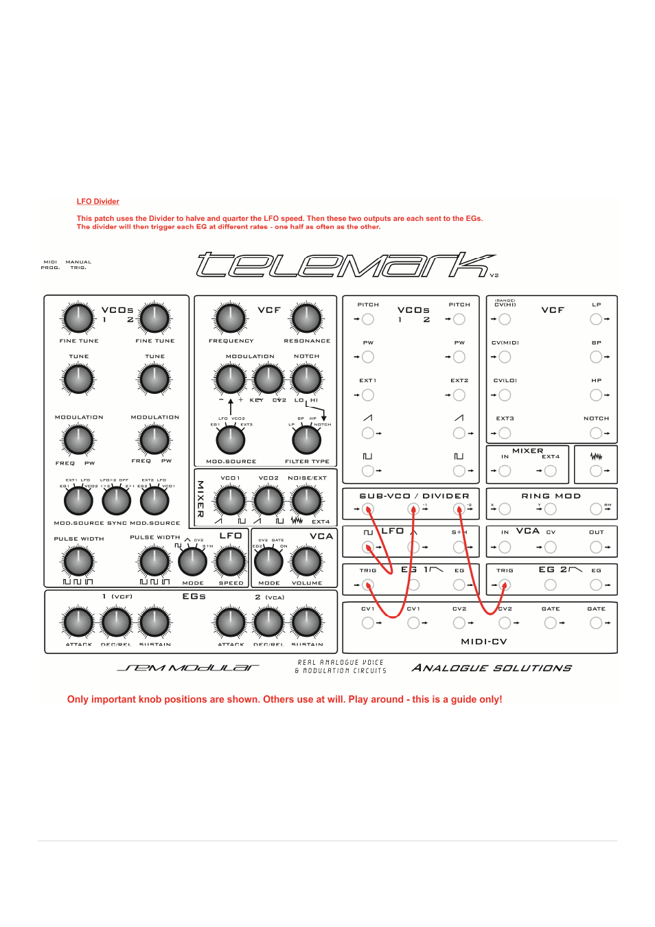Some patch examples | Analogue Solutions Telemark /-K User Manual | Page 26 / 31