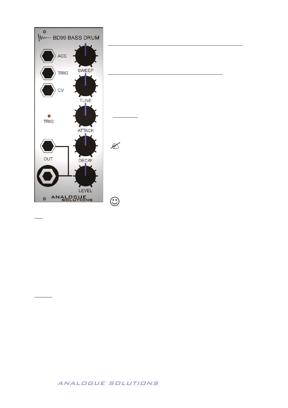 Analogue solutions, Bd99 bass/elec.tom drum module | Analogue Solutions Concussor User Manual | Page 12 / 64