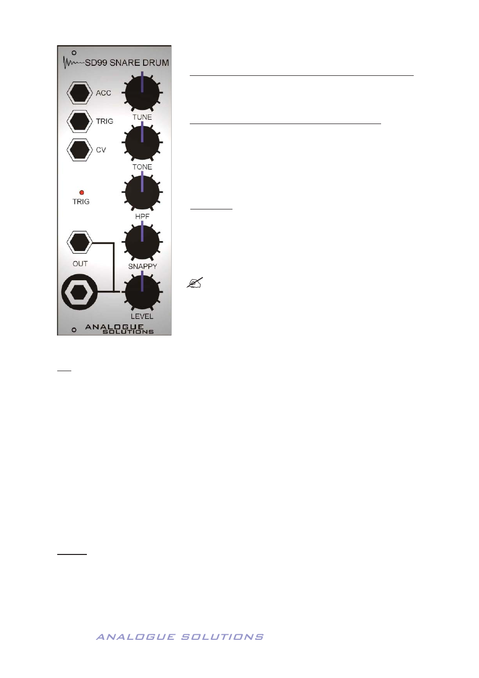 Analogue solutions, Sd99 snare drum module | Analogue Solutions Concussor User Manual | Page 15 / 64