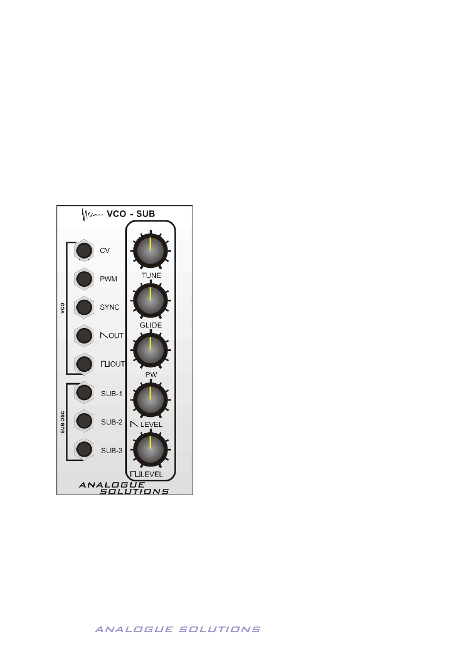 Analogue solutions, Vco-sub - voltage controller oscillator, Concussor | Analogue Solutions Concussor User Manual | Page 29 / 64