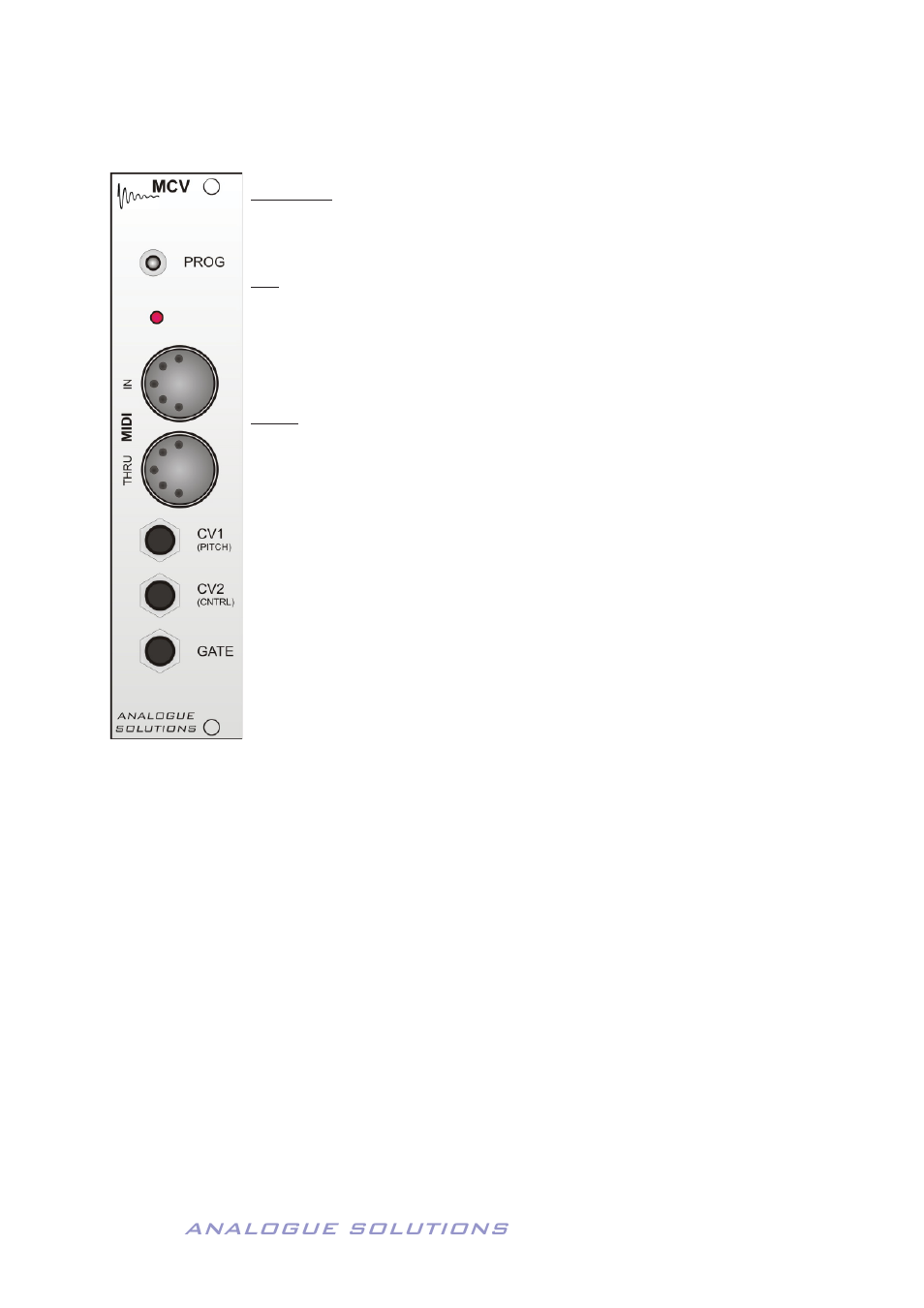 Analogue solutions, Mcv - midi to cv converter | Analogue Solutions Concussor User Manual | Page 49 / 64
