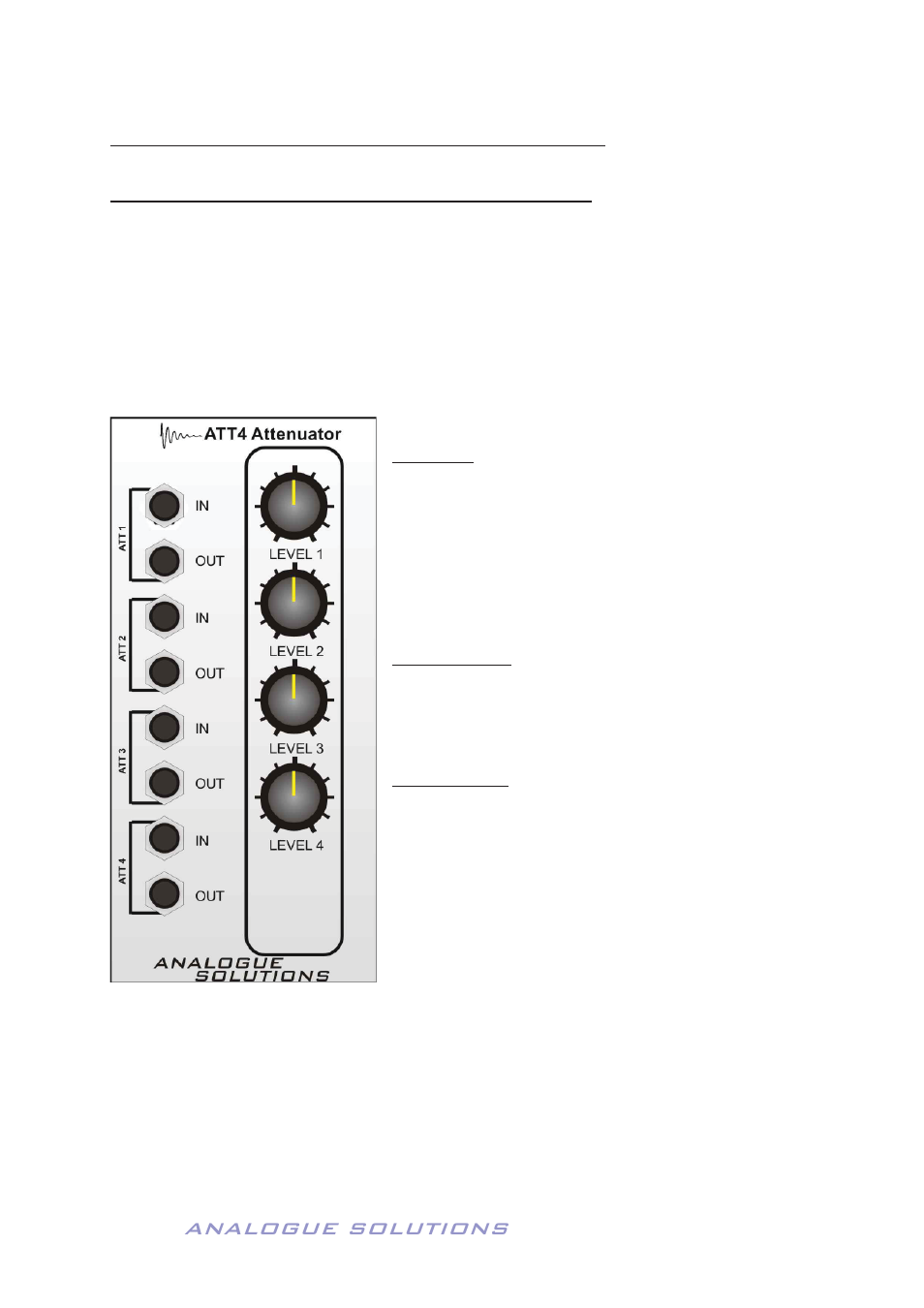 Analogue solutions, Att4 - quad (4x) attenuator | Analogue Solutions Concussor User Manual | Page 63 / 64