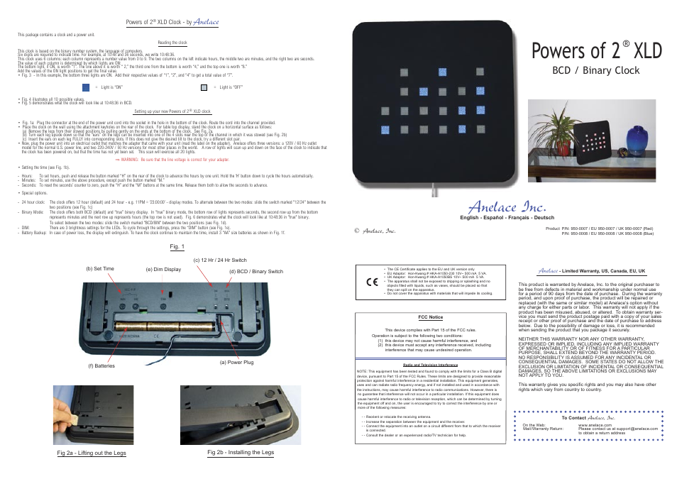 Anelace XLD Powers of  (through 2012) User Manual | 2 pages